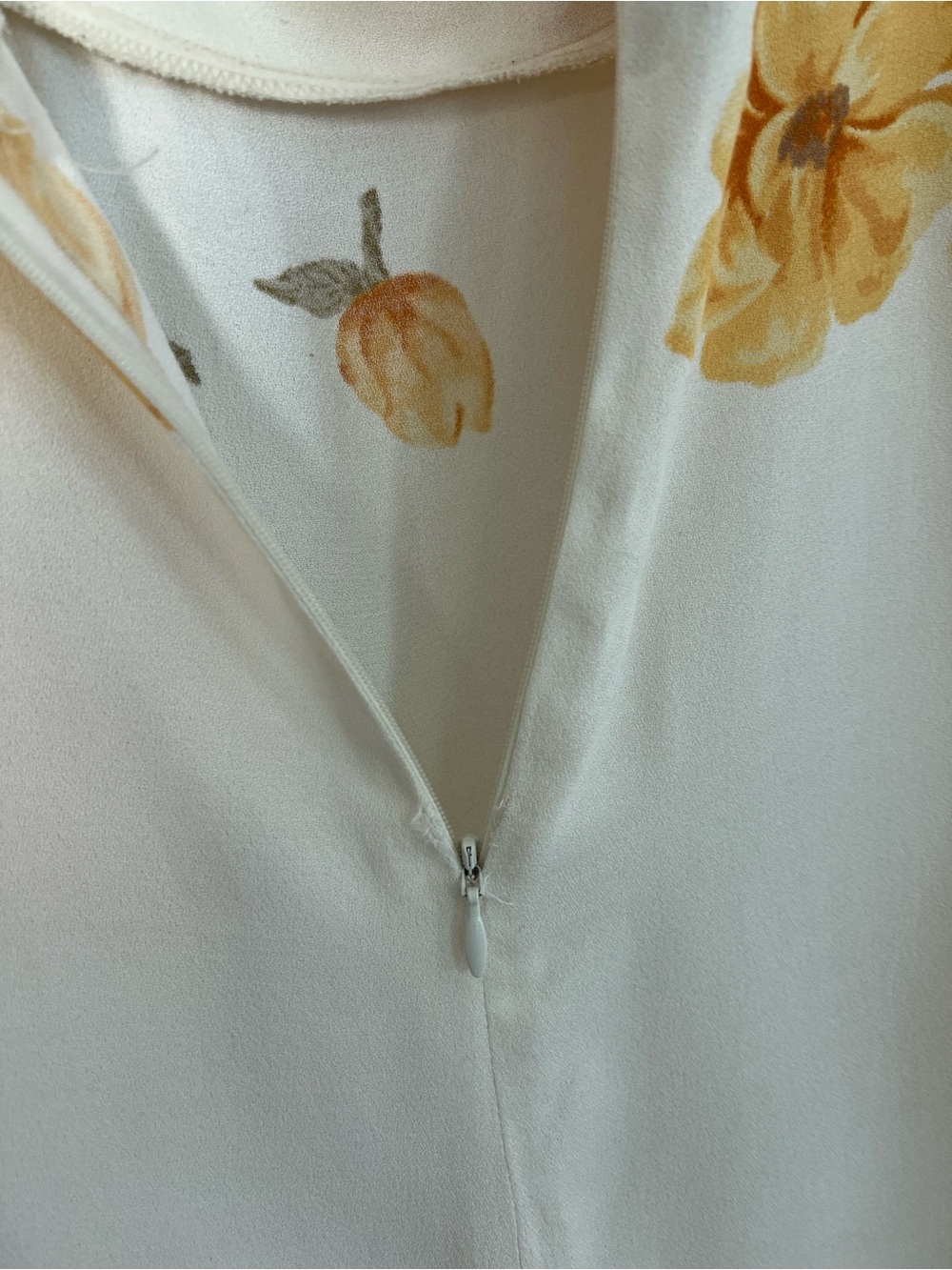 Reformation Cream Slip Midi Dress Yellow Floral Print ivory size 4 - Picture 8 of 10